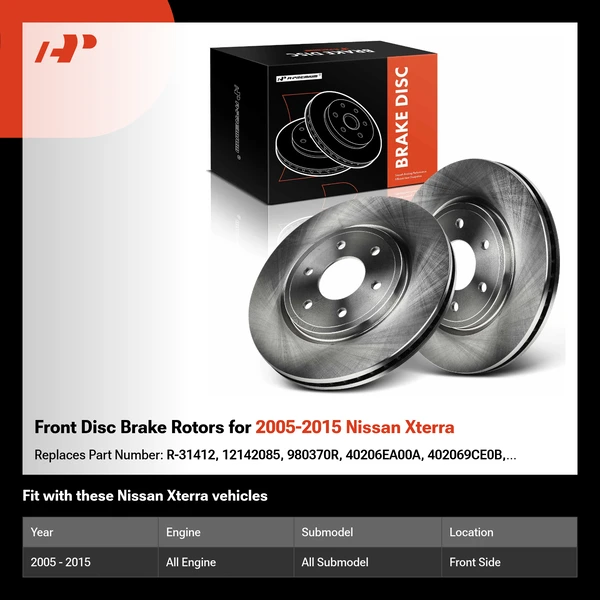 Front Disc Brake Rotors for 2005-2015 Nissan Xterra