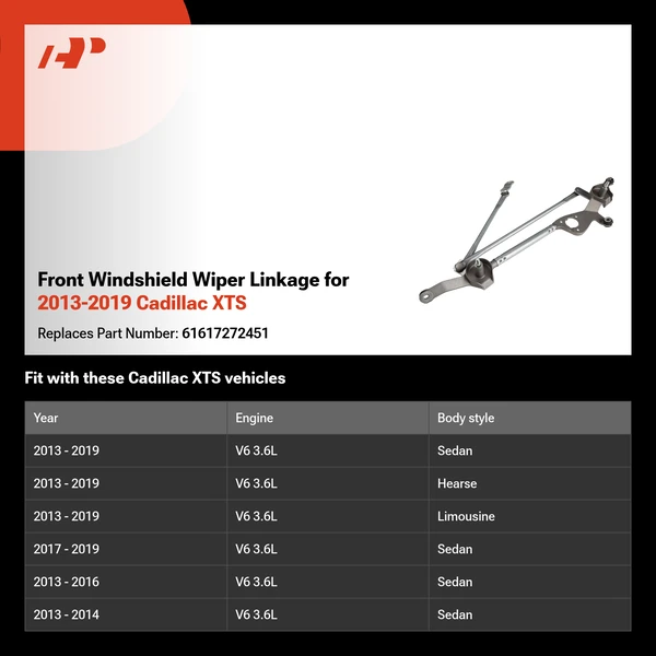 Front Windshield Wiper Linkage for 2013-2019 Cadillac XTS