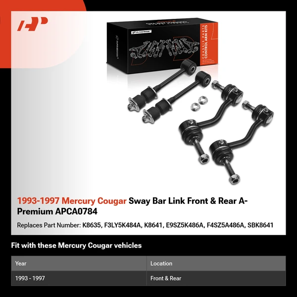 1993-1997 Mercury Cougar Sway Bar Link Front & Rear A-Premium APCA0784