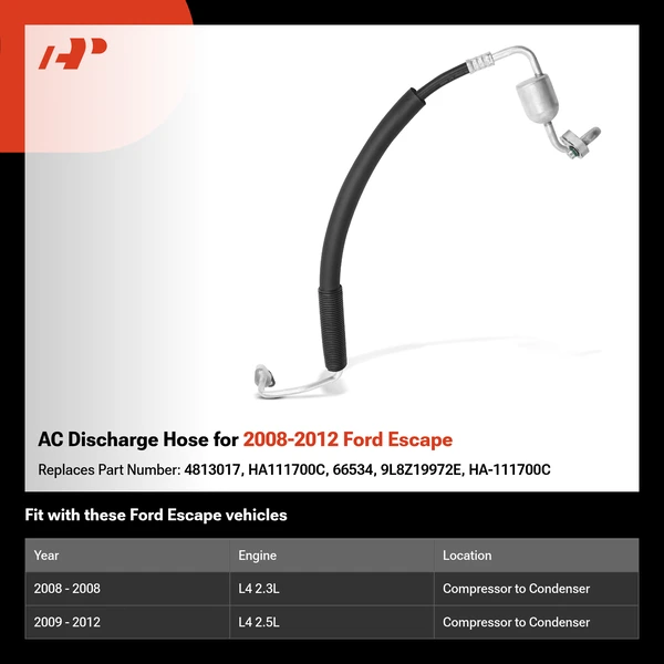 AC Discharge Hose for 2008-2012 Ford Escape