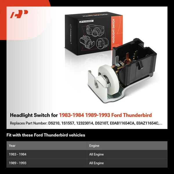 Headlight Switch for 1983-1984 1989-1993 Ford Thunderbird