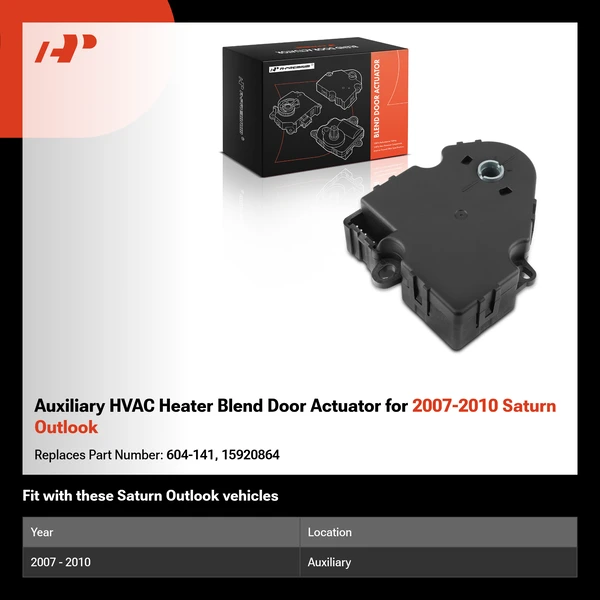 Auxiliary HVAC Heater Blend Door Actuator for 2007-2010 Saturn Outlook