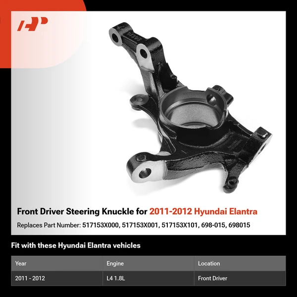 Front Driver Steering Knuckle for 2011-2012 Hyundai Elantra