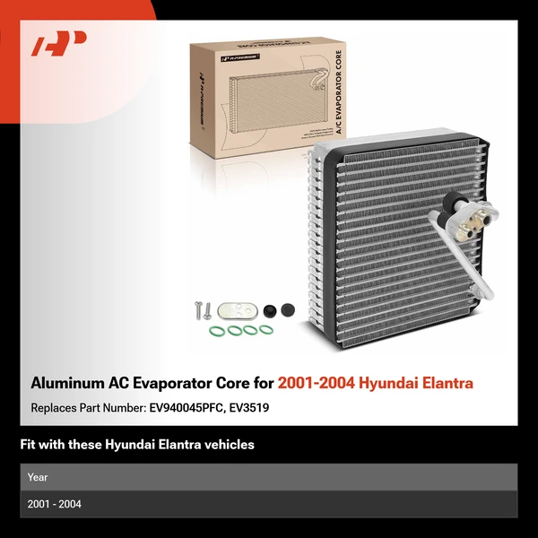 Aluminum AC Evaporator Core for 2001-2004 Hyundai Elantra