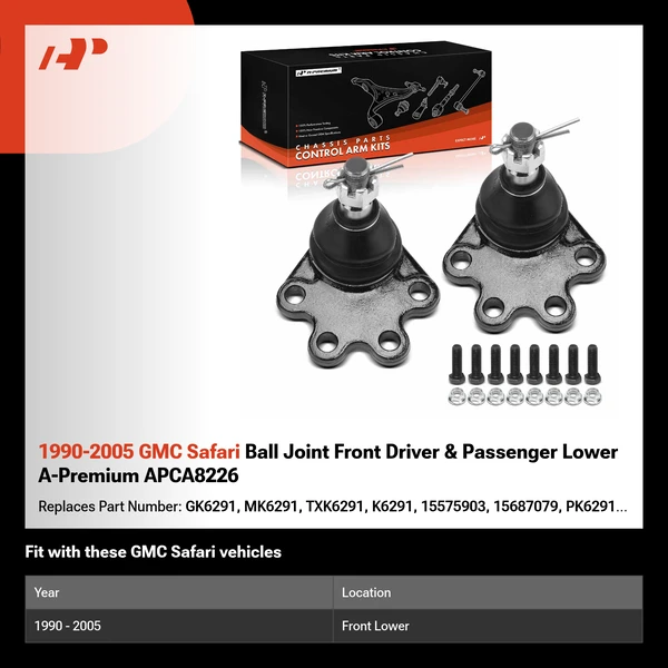1990-2005 GMC Safari Ball Joint Front Driver & Passenger Lower A-Premium APCA8226
