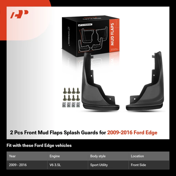 2 Pcs Front Mud Flaps Splash Guards for 2009-2016 Ford Edge
