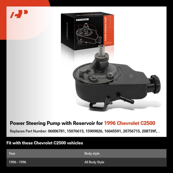 Power Steering Pump with Reservoir for 1996 Chevrolet C2500