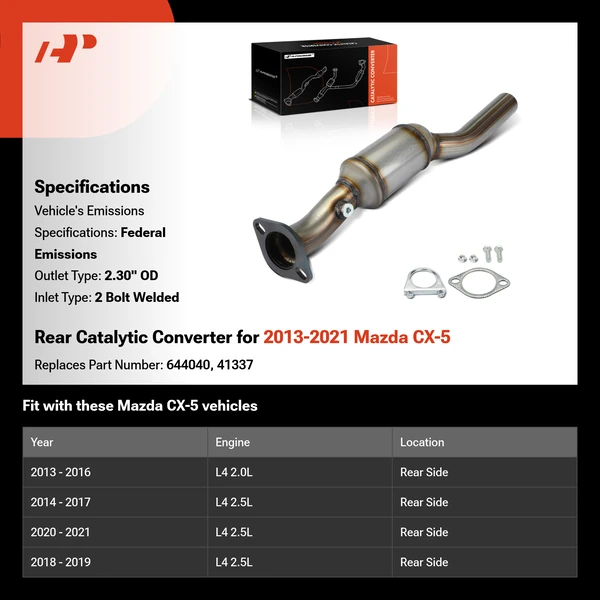 Rear Catalytic Converter for 2013-2021 Mazda CX-5