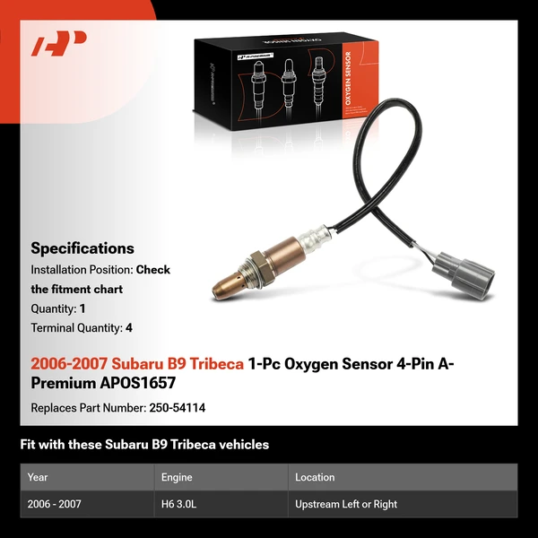 2006-2007 Subaru B9 Tribeca 1-Pc Oxygen Sensor 4-Pin A-Premium APOS1657