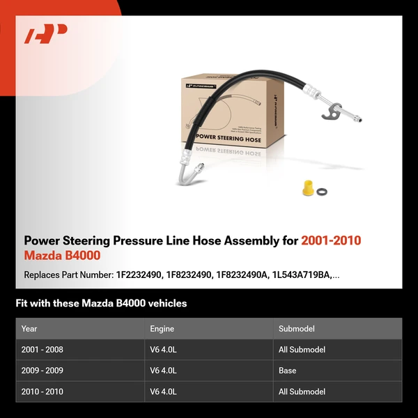 Power Steering Pressure Line Hose Assembly for 2001-2010 Mazda B4000