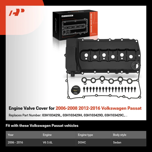 Engine Valve Cover for 2006-2008 2012-2016 Volkswagen Passat