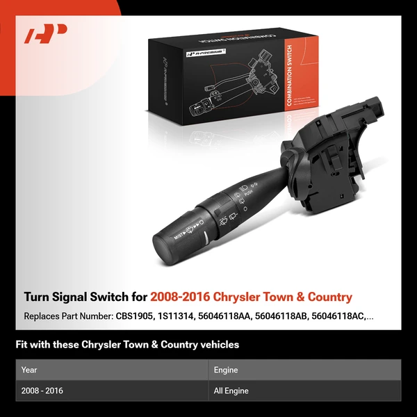 Turn Signal Switch for 2008-2016 Chrysler Town & Country