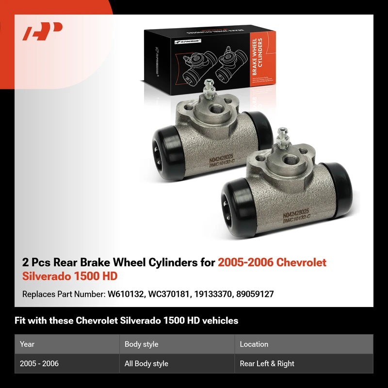 2 Pcs Rear Brake Wheel Cylinders for 2005-2006 Chevrolet Silverado 1500 HD