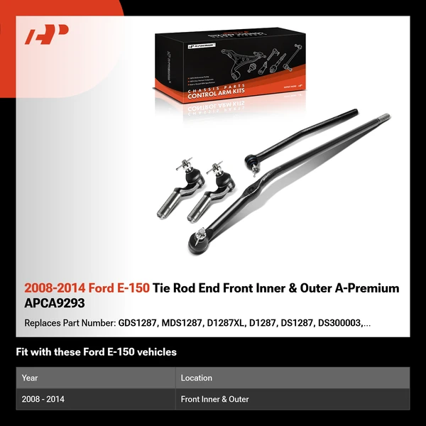 2008-2014 Ford E-150 Tie Rod End Front Inner & Outer A-Premium APCA9293