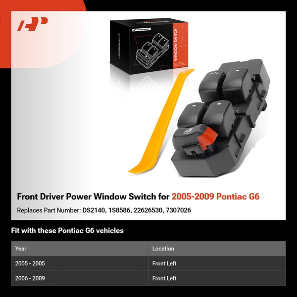Front Driver Power Window Switch for 2005-2009 Pontiac G6
