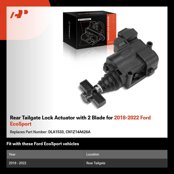 Rear Tailgate Lock Actuator with 2 Blade for 2018-2022 Ford EcoSport