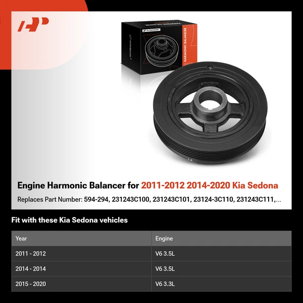 Engine Harmonic Balancer for 2011-2012 2014-2020 Kia Sedona