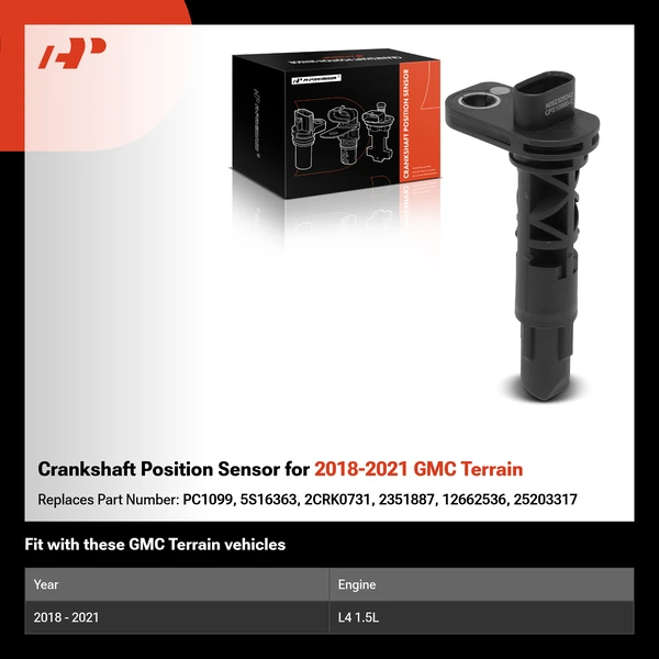 Crankshaft Position Sensor for 2018-2021 GMC Terrain