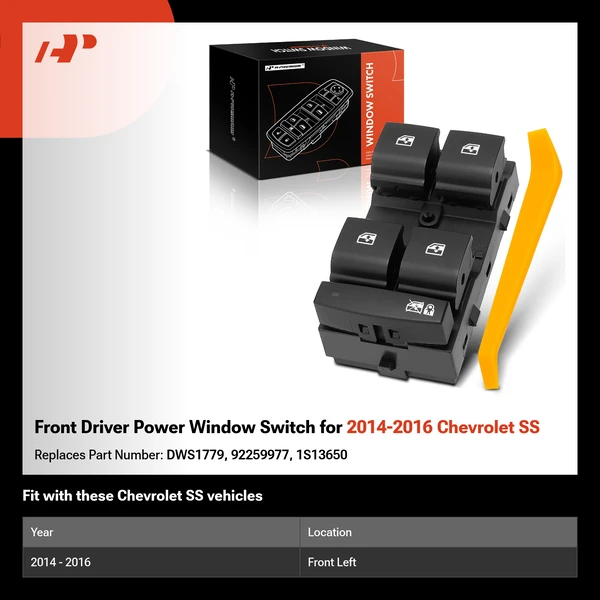 Front Driver Power Window Switch for 2014-2016 Chevrolet SS
