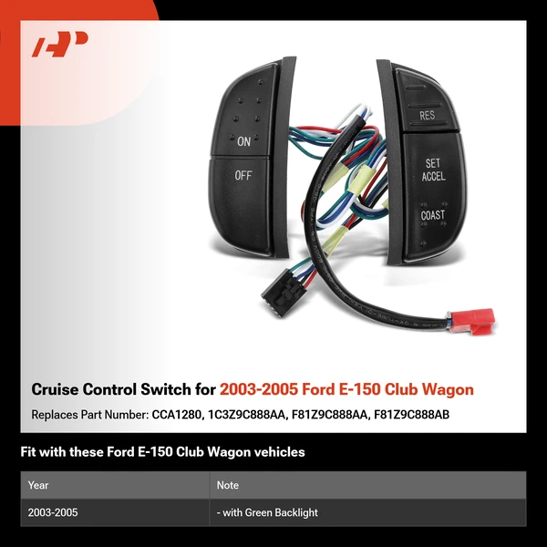 Cruise Control Switch for 2003-2005 Ford E-150 Club Wagon