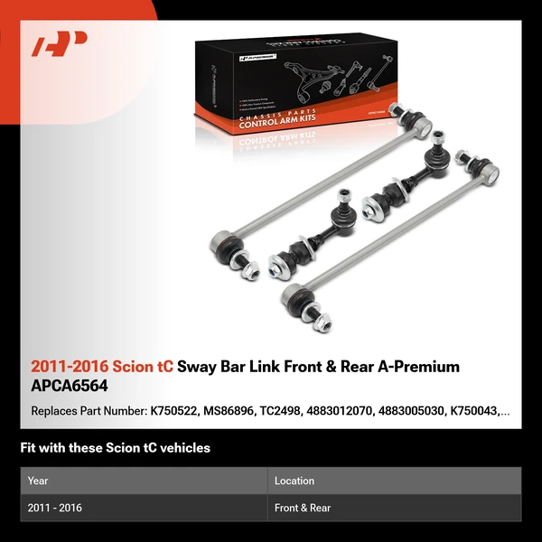 2011-2016 Scion tC Sway Bar Link Front & Rear A-Premium APCA6564