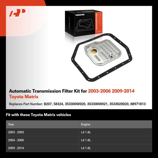 Automatic Transmission Filter Kit for 2003-2006 2009-2014 Toyota Matrix