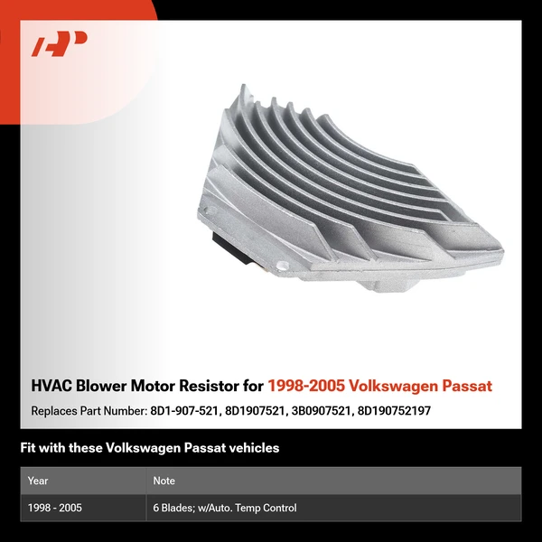 HVAC Blower Motor Resistor for 1998-2005 Volkswagen Passat