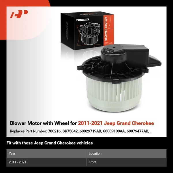 Blower Motor with Wheel for 2011-2021 Jeep Grand Cherokee