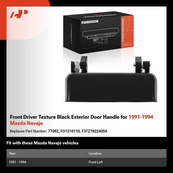 Front Driver Texture Black Exterior Door Handle for 1991-1994 Mazda Navajo