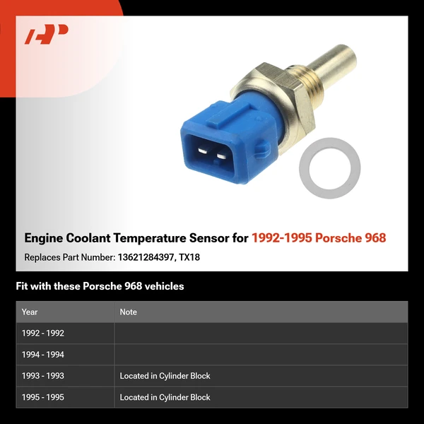Engine Coolant Temperature Sensor for 1992-1995 Porsche 968