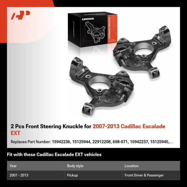 2 Pcs Front Steering Knuckle for 2007-2013 Cadillac Escalade EXT