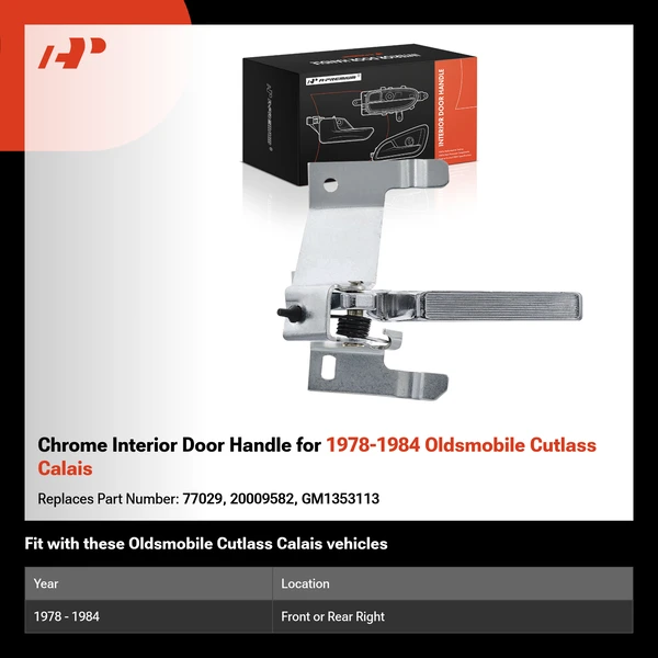 Chrome Interior Door Handle for 1978-1984 Oldsmobile Cutlass Calais