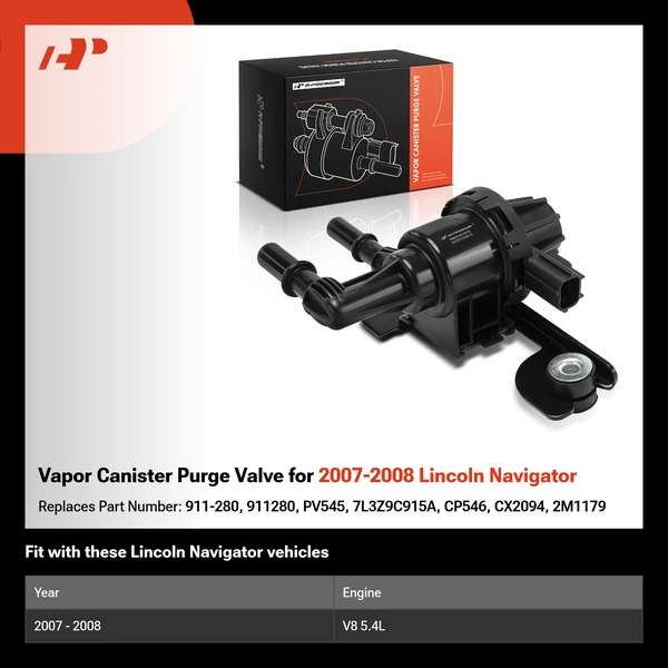 Vapor Canister Purge Valve for 2007-2008 Lincoln Navigator
