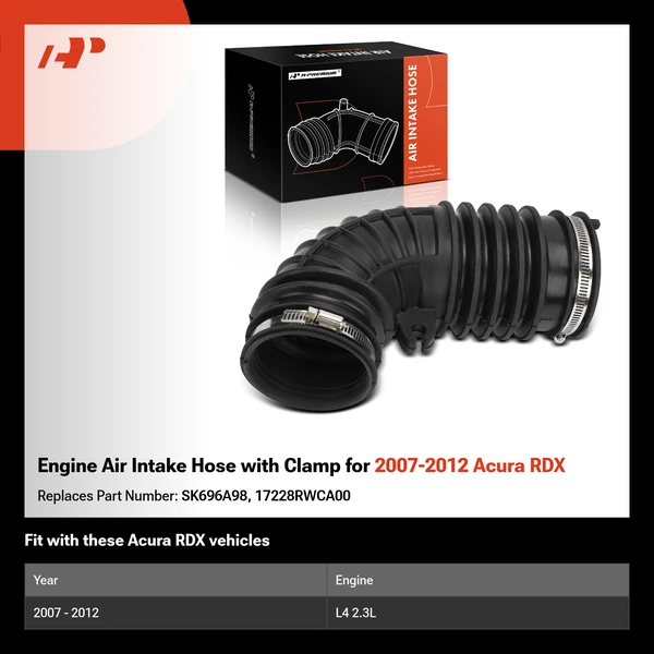 Engine Air Intake Hose with Clamp for 2007-2012 Acura RDX