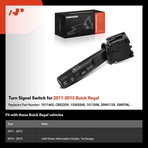 Turn Signal Switch for 2011-2013 Buick Regal