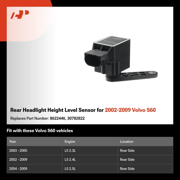 Rear Headlight Height Level Sensor for 2002-2009 Volvo S60
