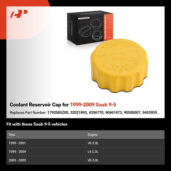 Coolant Reservoir Cap for 1999-2009 Saab 9-5