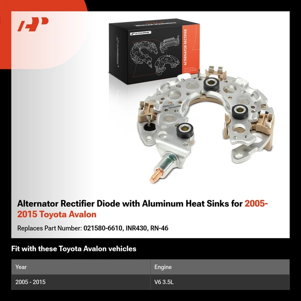 Alternator Rectifier Diode with Aluminum Heat Sinks for 2005-2015 Toyota Avalon