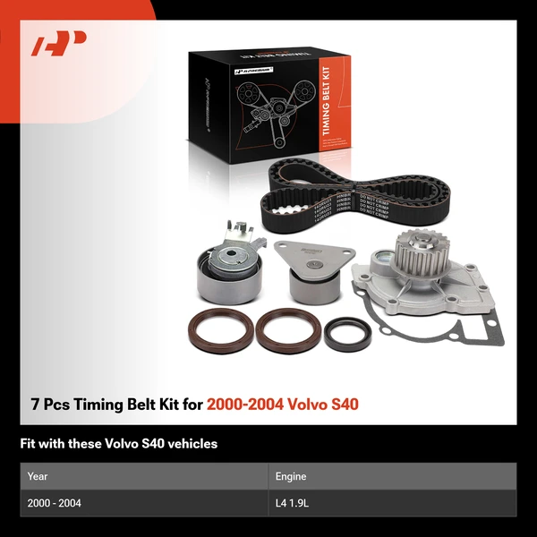 7 Pcs Timing Belt Kit for 2000-2004 Volvo S40