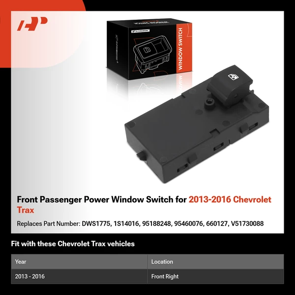 Front Passenger Power Window Switch for 2013-2016 Chevrolet Trax