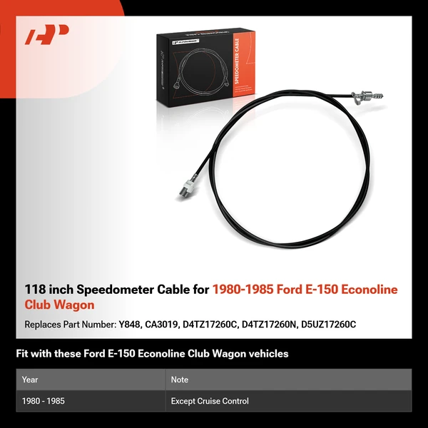 118 inch Speedometer Cable for 1980-1985 Ford E-150 Econoline Club Wagon