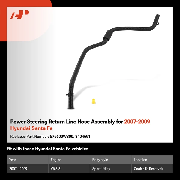 Power Steering Return Line Hose Assembly for 2007-2009 Hyundai Santa Fe