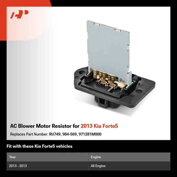 AC Blower Motor Resistor for 2013 Kia Forte5