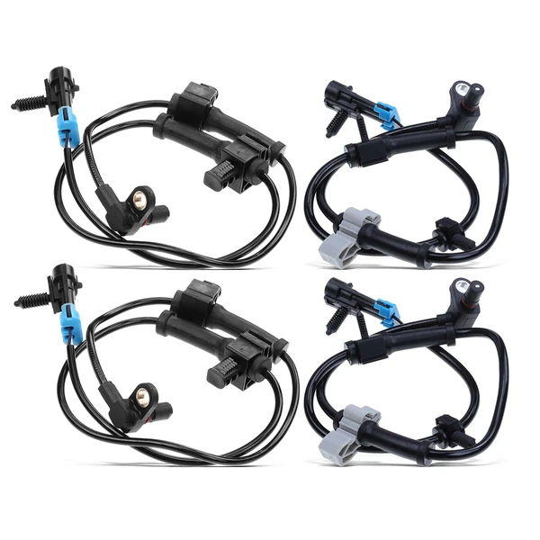 4 Pcs Front & Rear ABS Wheel Speed Sensor for Chevy Silverado 1500 2007 GMC Sierra