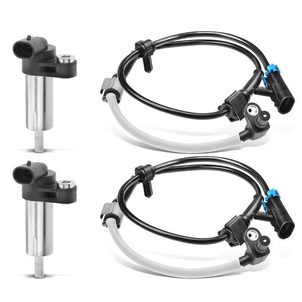 4 Pcs Front & Rear ABS Wheel Speed Sensor for 2007-2010 Chevrolet Express 2500