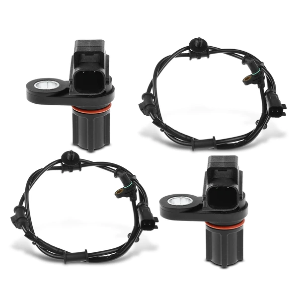 4 Pcs Front & Rear ABS Wheel Speed Sensor for Ram 3500 2012 RWD with Dual Rear Wheels