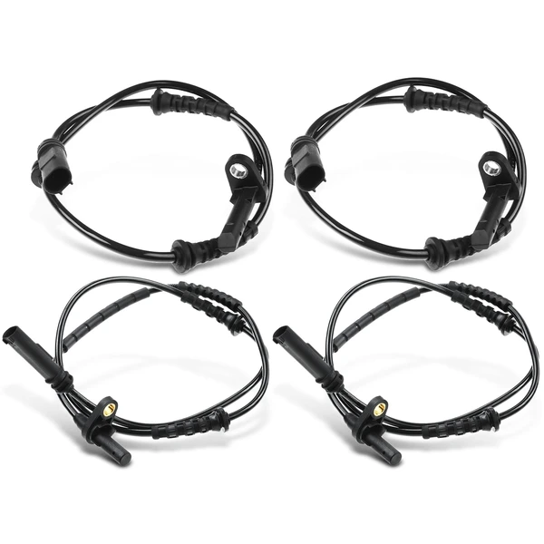 4 Pcs Front & Rear ABS Wheel Speed Sensor for BMW 528i 535i 550i 640i M6 Gran Coupe