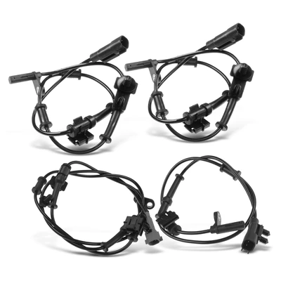 4 Pcs Front & Rear ABS Wheel Speed Sensor