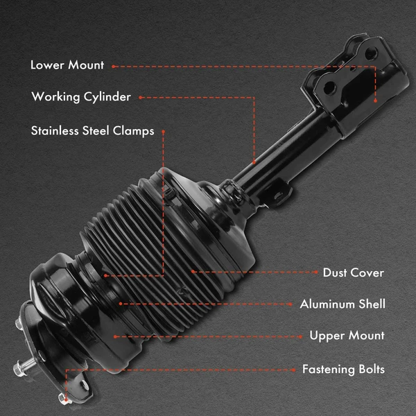 4 Pcs Front & Rear Air Suspension Struts for Lexus RX330 2004-2006 RX350 2007-2009 AWD