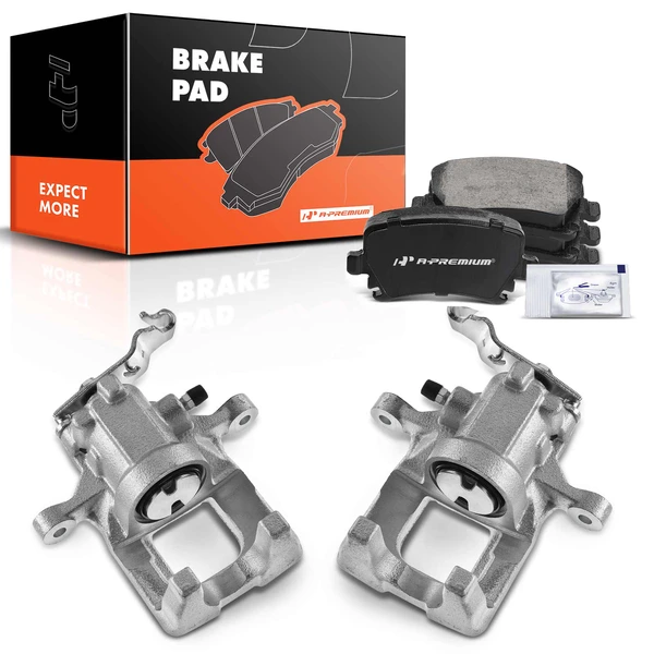 6-PC Brake Caliper + Brake Pad, Rear Driver & Passenger, 1-Piston, A-Premium APBC3912